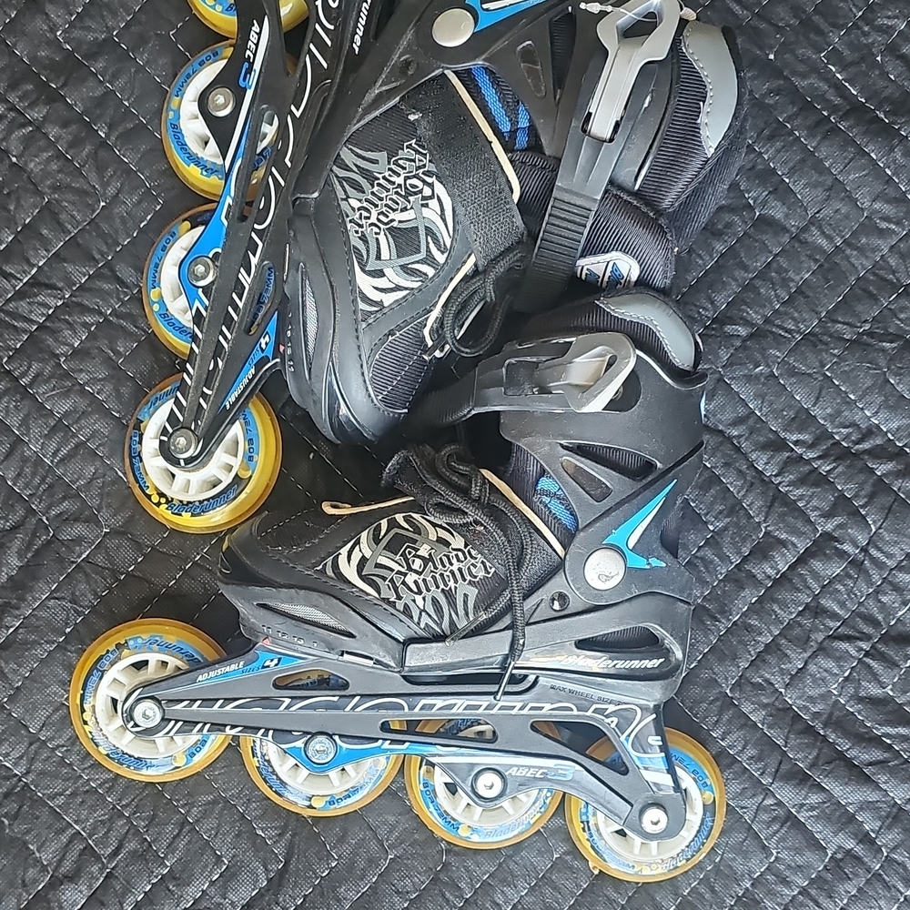Kids Inline Roller Skates - Black and Blue